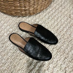 Crocodile Leather (Faux) Mules